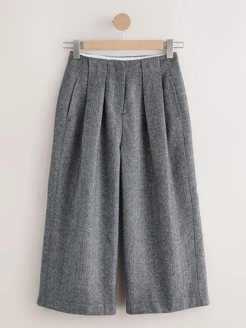 Grey N. Premium Herringbone Culottes With Wool