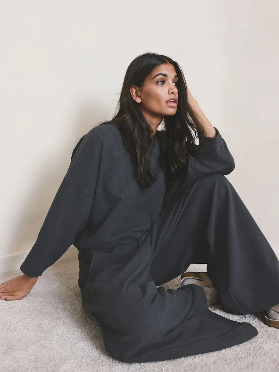 Grey N.Premium Brushed Wide Sweatshirt