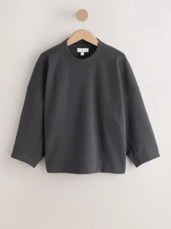 Grey N.Premium Brushed Wide Sweatshirt