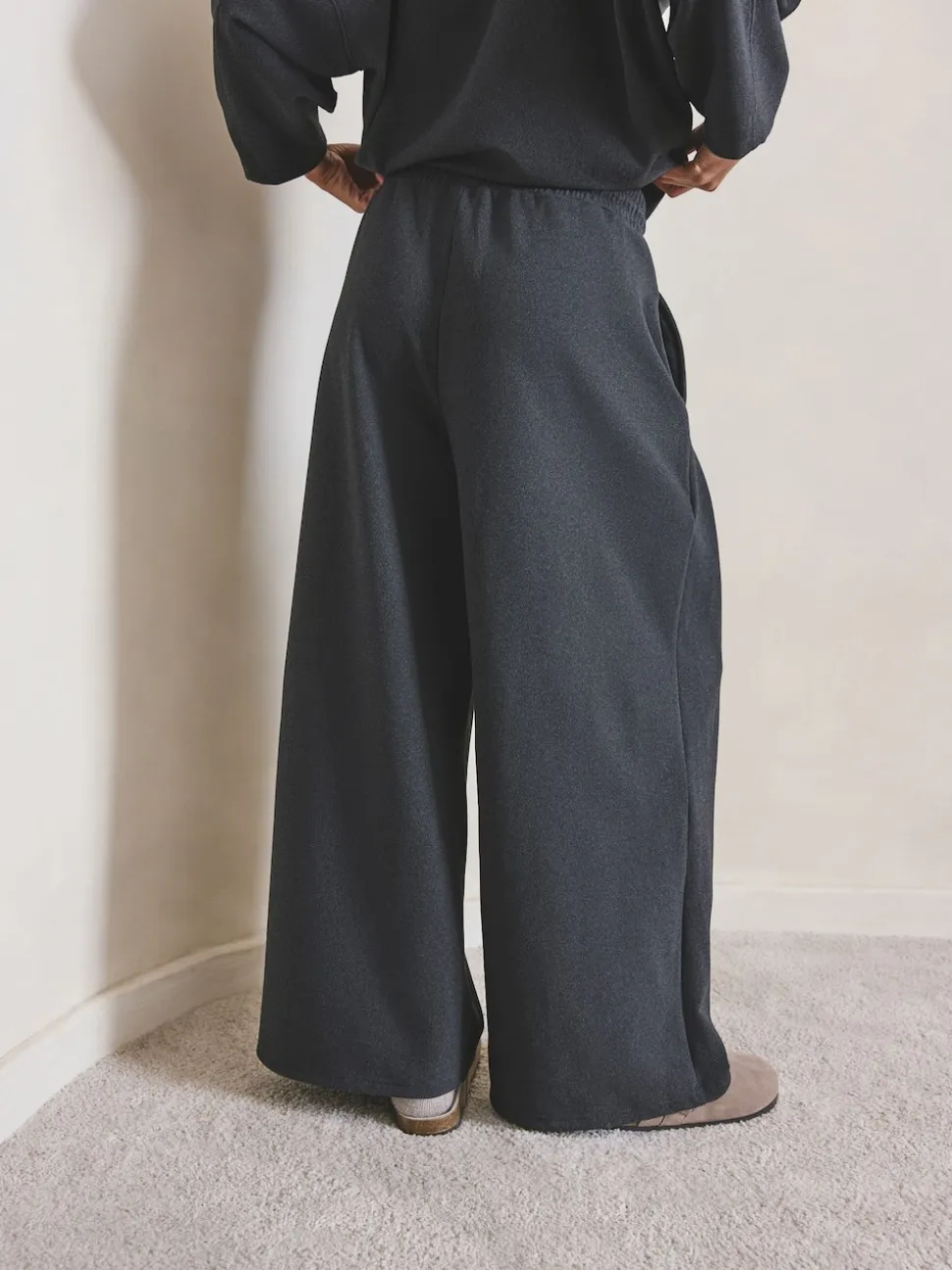 Grey N.Premium Wide Leg Joggers
