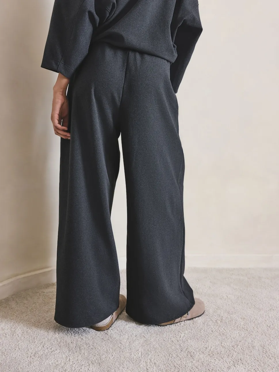 Grey N.Premium Wide Leg Joggers