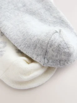 Grey Pretty Fairisle Pattern Wool Blend Ankle Socks 2 Pack