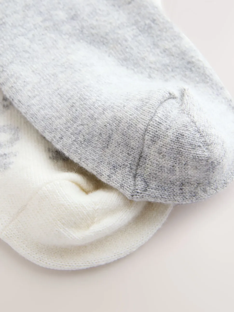 Grey Pretty Fairisle Pattern Wool Blend Ankle Socks 2 Pack