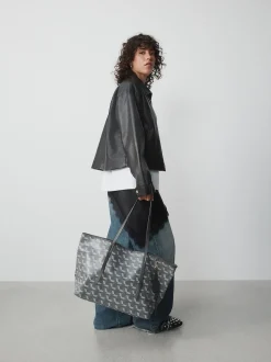Grey Printed Shoulder Bag