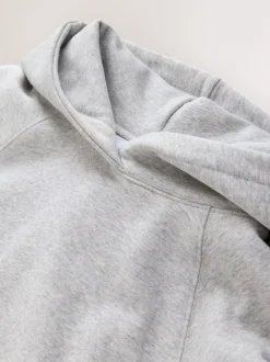 Grey Relaxed Fit Heavyweight Longline Hoodie