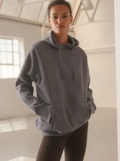 Grey Relaxed Fit Longline Hoodie