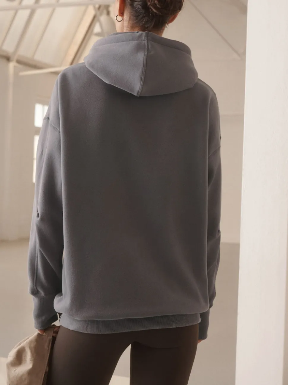 Grey Relaxed Fit Longline Hoodie