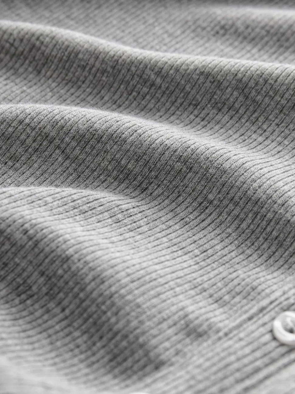 Grey Ribbed Long Sleeve Henley Bodysuit