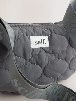 Grey Self. Nylon Sling Bag