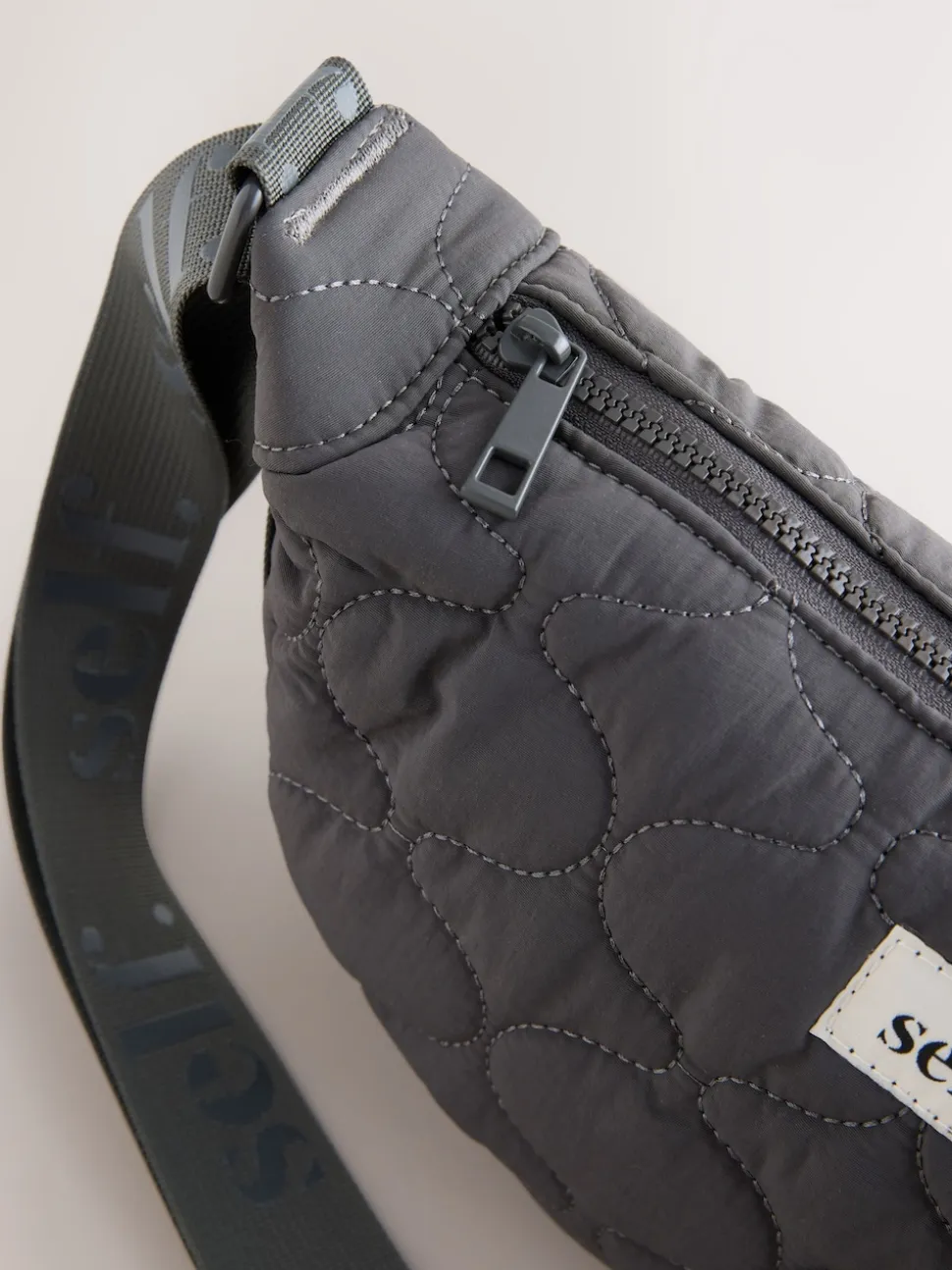 Grey Self. Nylon Sling Bag