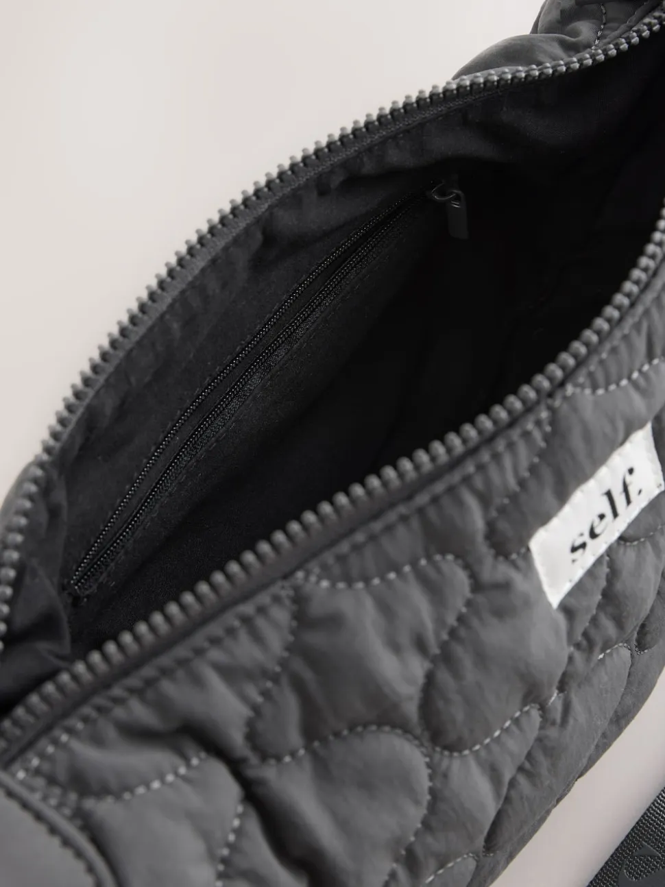Grey Self. Nylon Sling Bag
