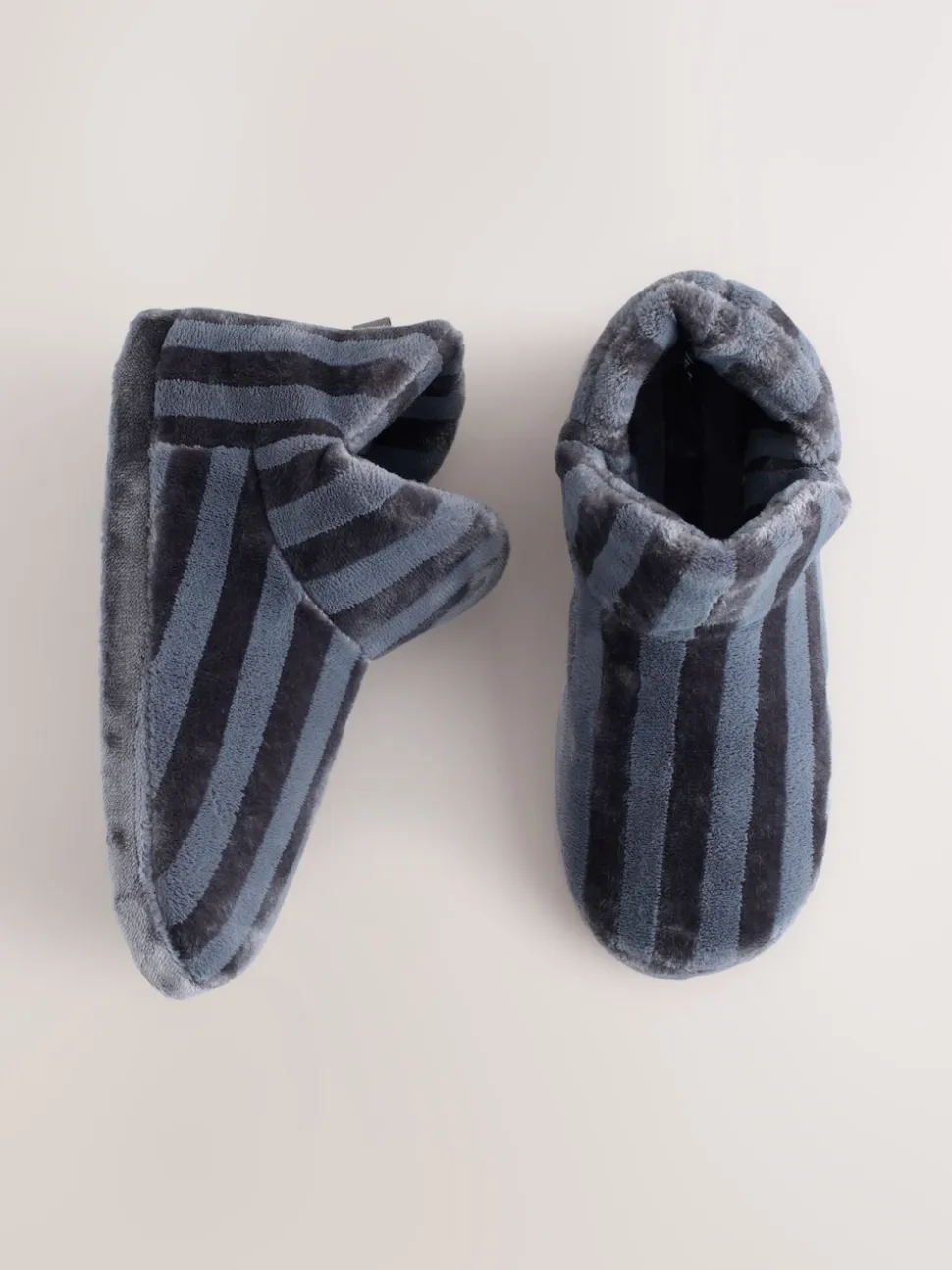 Grey Stripe Boot Slippers