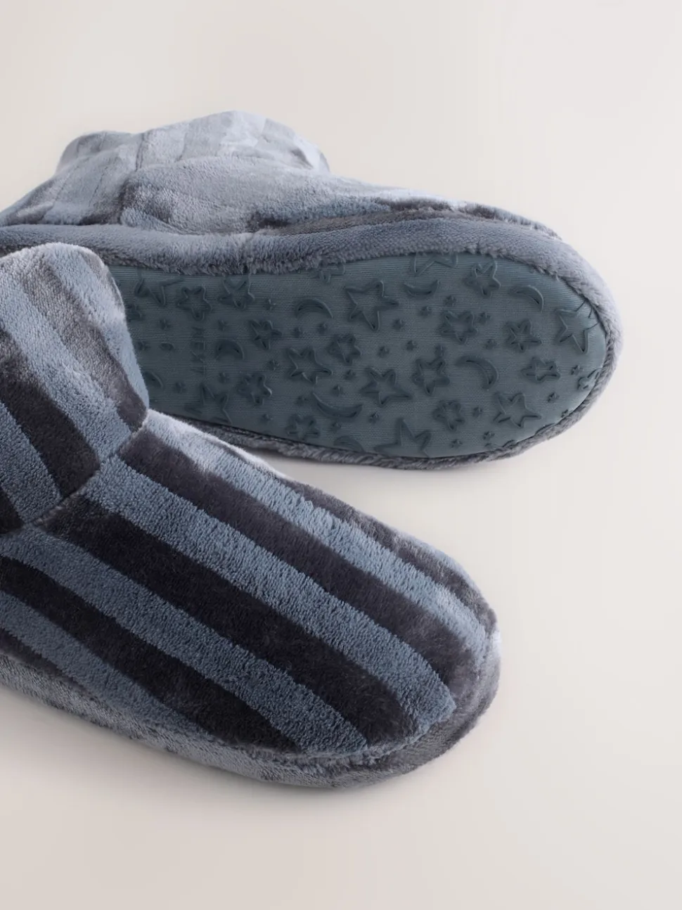 Grey Stripe Boot Slippers