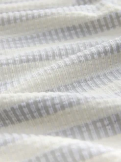 Grey Stripe Textured Short Pyjamas