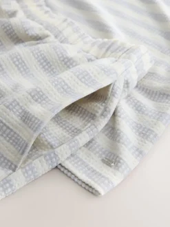 Grey Stripe Textured Short Pyjamas