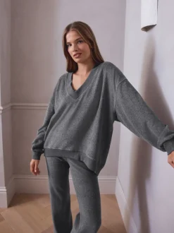Grey STUDIO Fleece Tunic & Joggers Set