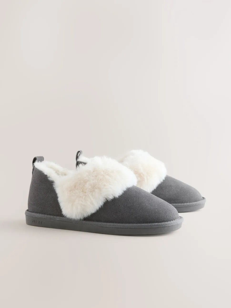 Grey Suede Shoot Slippers