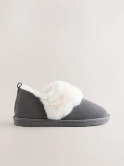 Grey Suede Shoot Slippers