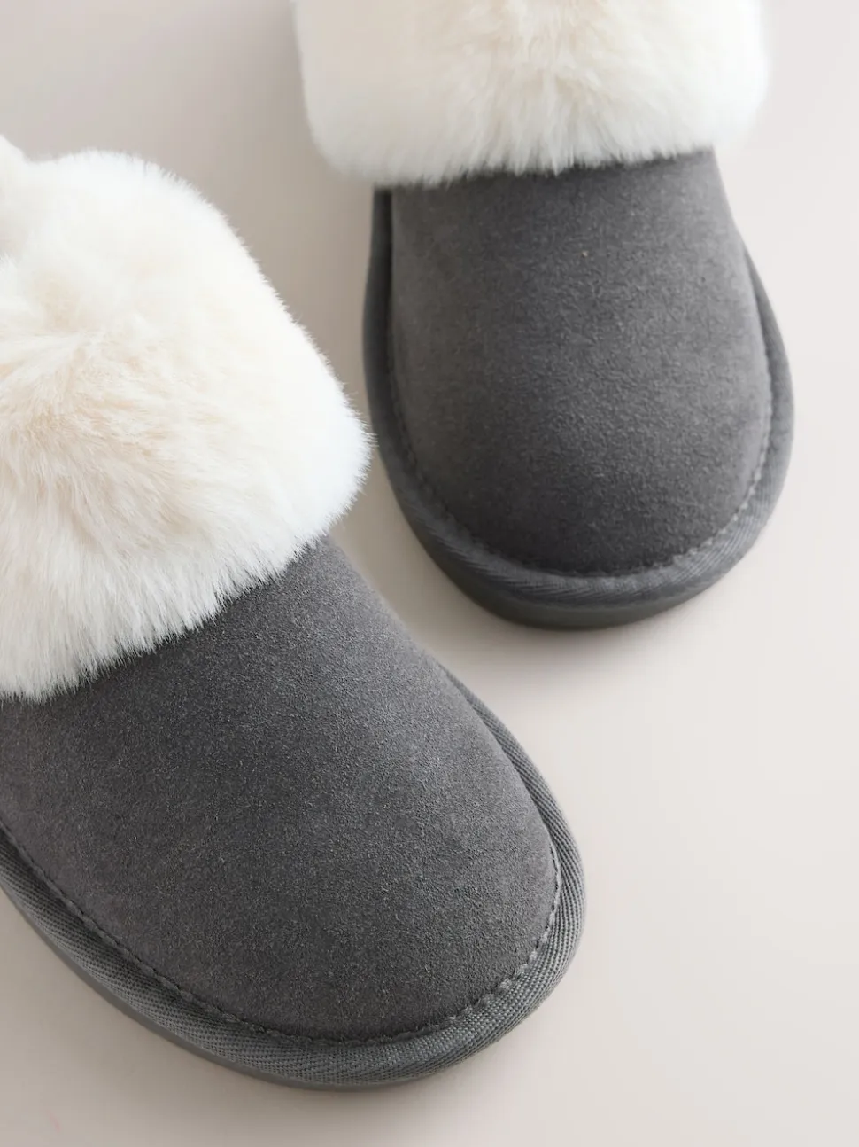 Grey Suede Shoot Slippers