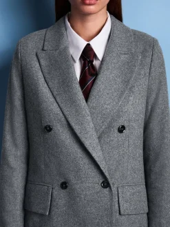 Grey Tabitha Simmons X Next Wool Blend Double Breasted Blazer