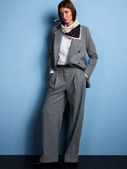 Grey Tabitha Simmons X Next Wool Blend Wide Leg Trousers
