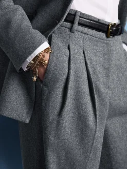 Grey Tabitha Simmons X Next Wool Blend Wide Leg Trousers