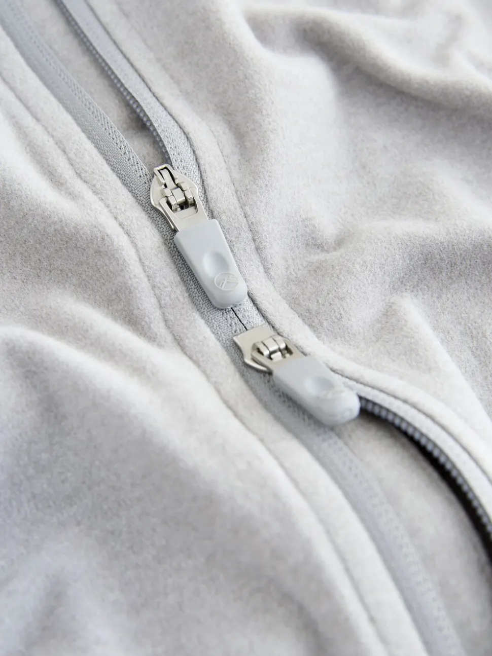Grey Thermal Soft Touch Zip-Up Long Sleeve Top