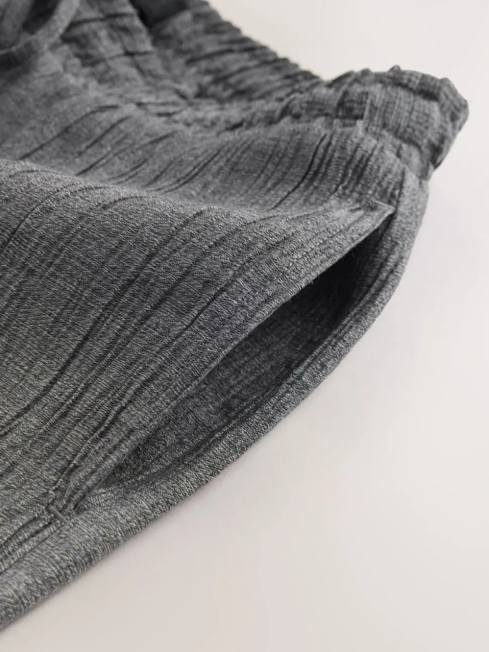 Grey Tie Waist Wide Leg Trousers with Wool