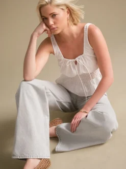 Grey Wide Leg Jeans