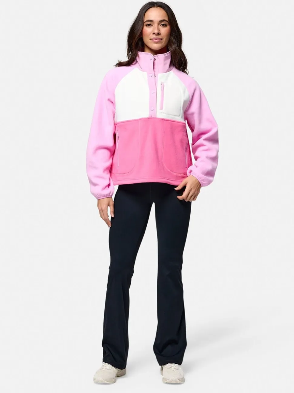Gym + Coffee Pink Snap Polar Fleece