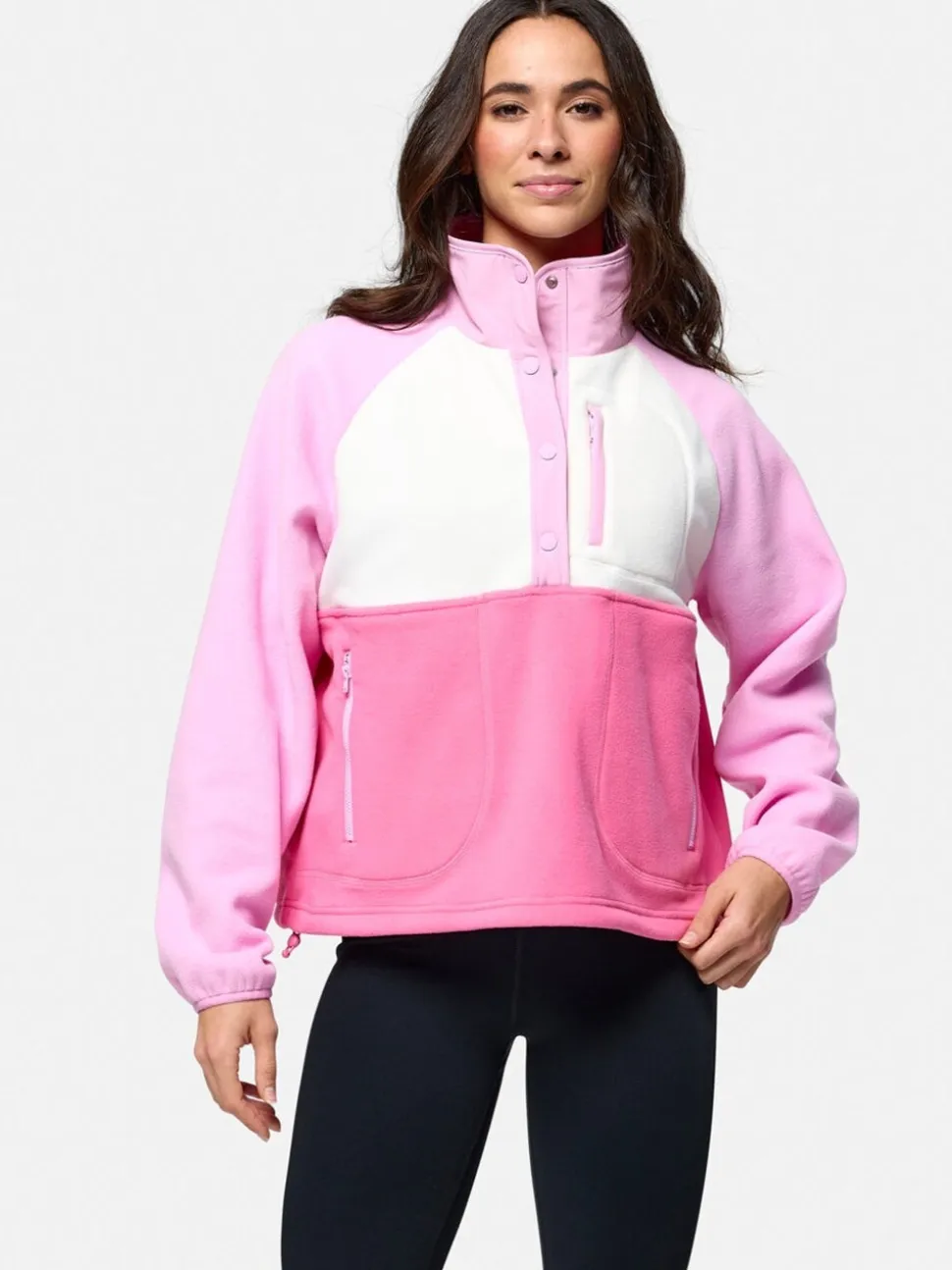 Gym + Coffee Pink Snap Polar Fleece