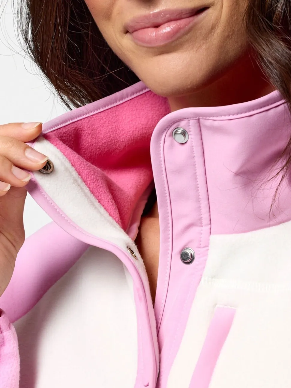 Gym + Coffee Pink Snap Polar Fleece