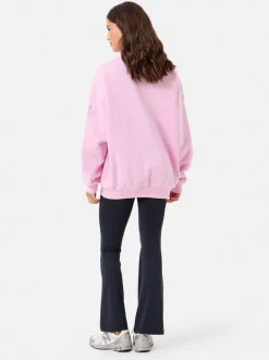 Gym + Coffee Pink Womens Snap Collar Sierra Sweatshirt