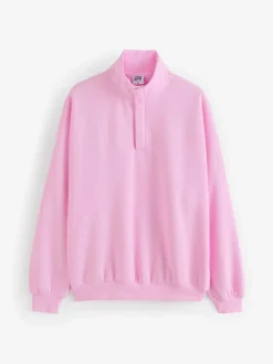 Gym + Coffee Pink Womens Snap Collar Sierra Sweatshirt