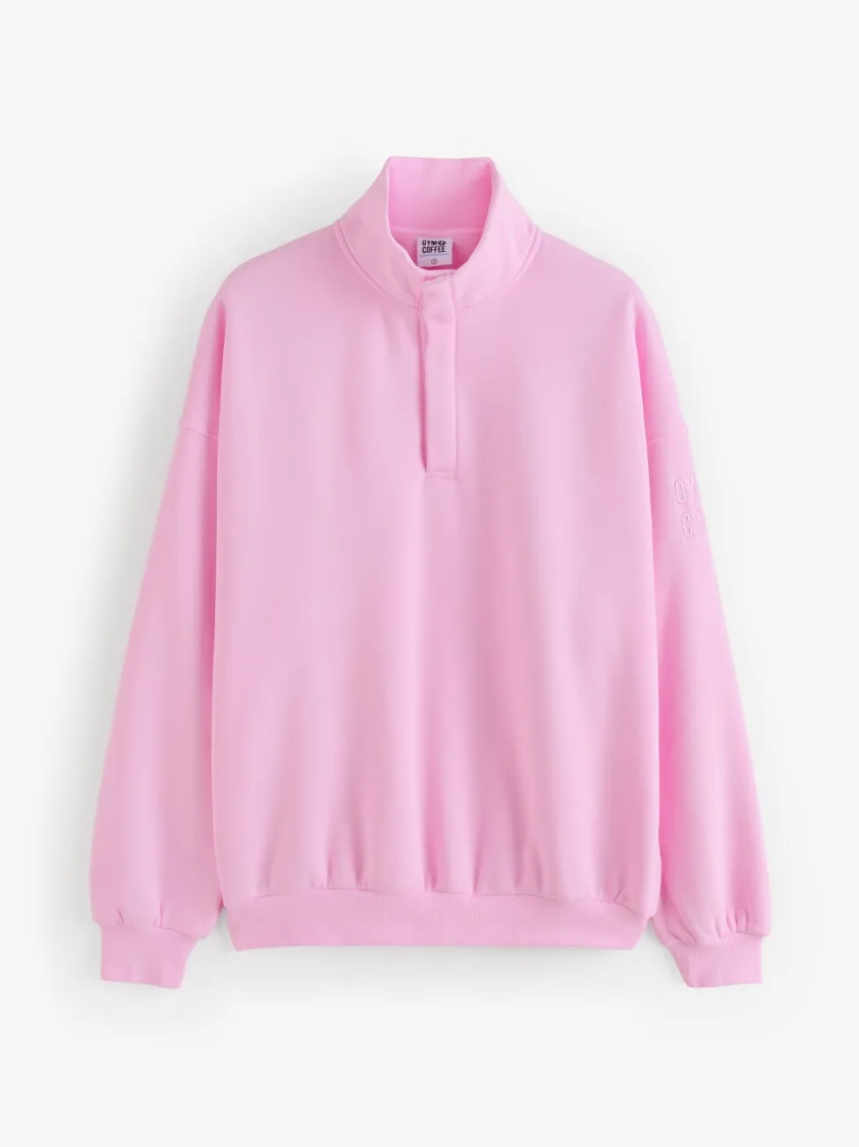 Gym + Coffee Pink Womens Snap Collar Sierra Sweatshirt