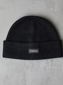 Gym King Black Rib Knit Beanie