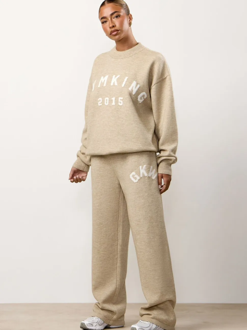Gym King Brown Restore Knit Straight Leg Joggers