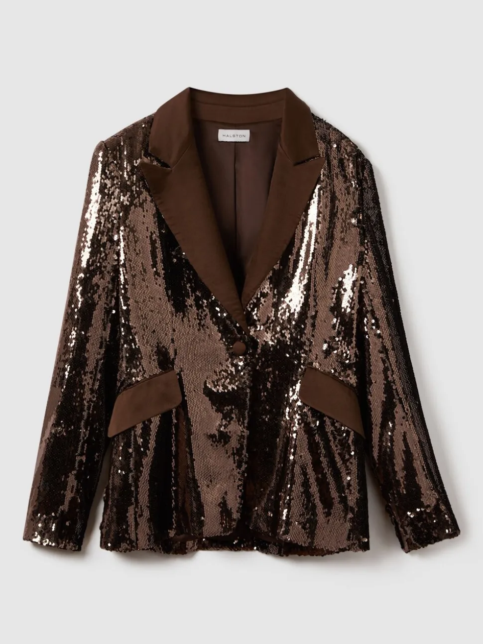 Halston Tailored Sequin Single Breasted Blazer