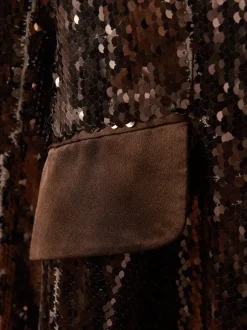 Halston Tailored Sequin Single Breasted Blazer