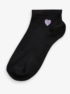 Heart Motif Trainer Socks 5 Pack