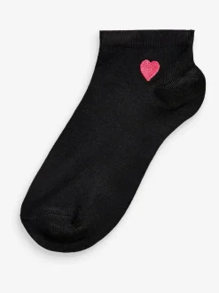 Heart Motif Trainer Socks 5 Pack