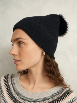 Hobbs Black Carys Knit Hat