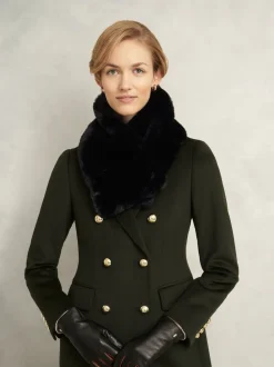 Hobbs Black Christie Fur Scarf
