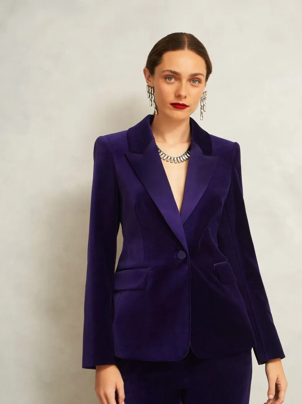 Hobbs Purple Heather Velvet Jacket