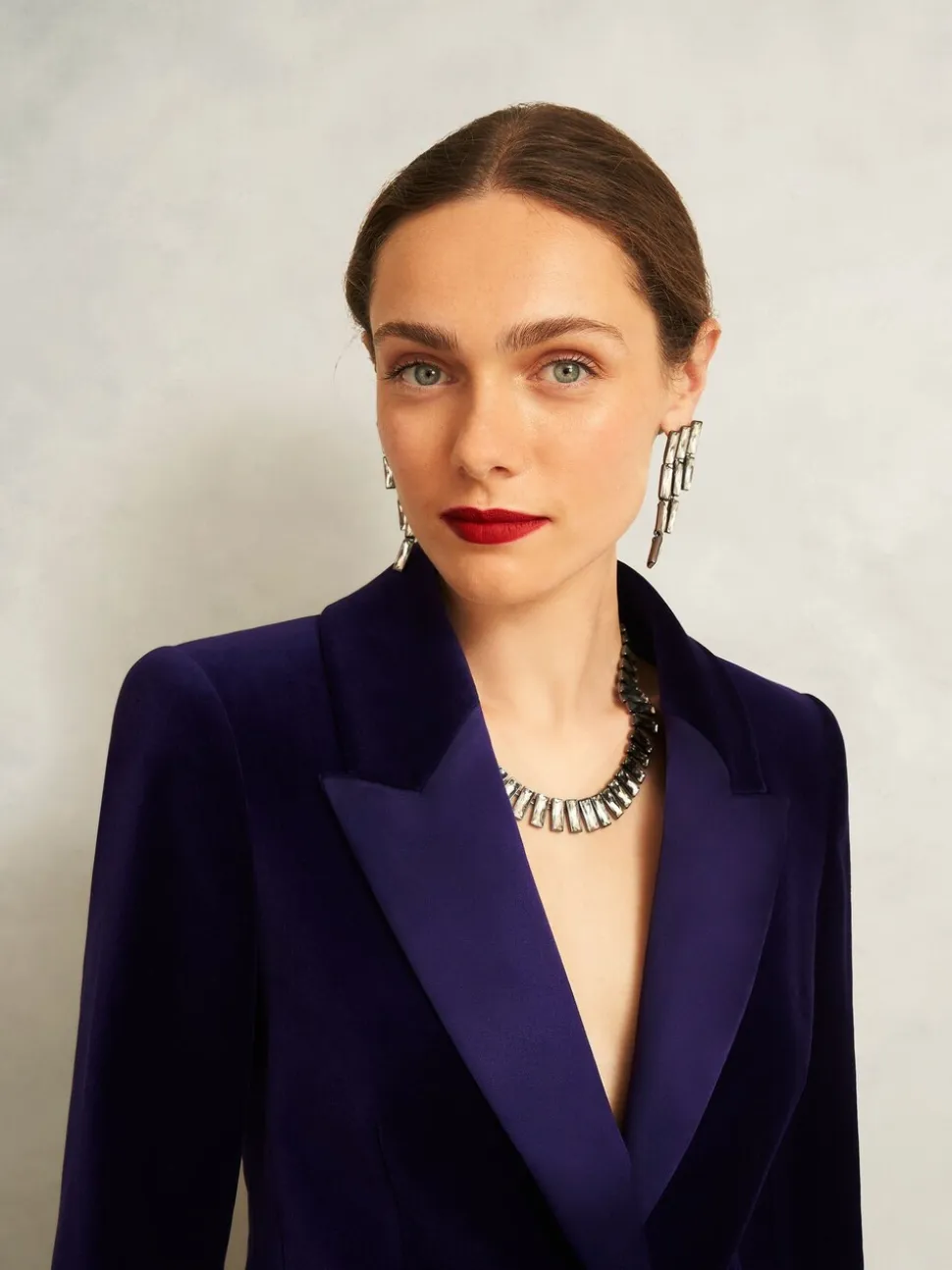 Hobbs Purple Heather Velvet Jacket
