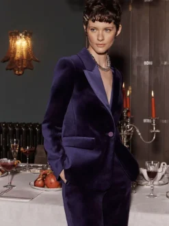 Hobbs Purple Heather Velvet Jacket