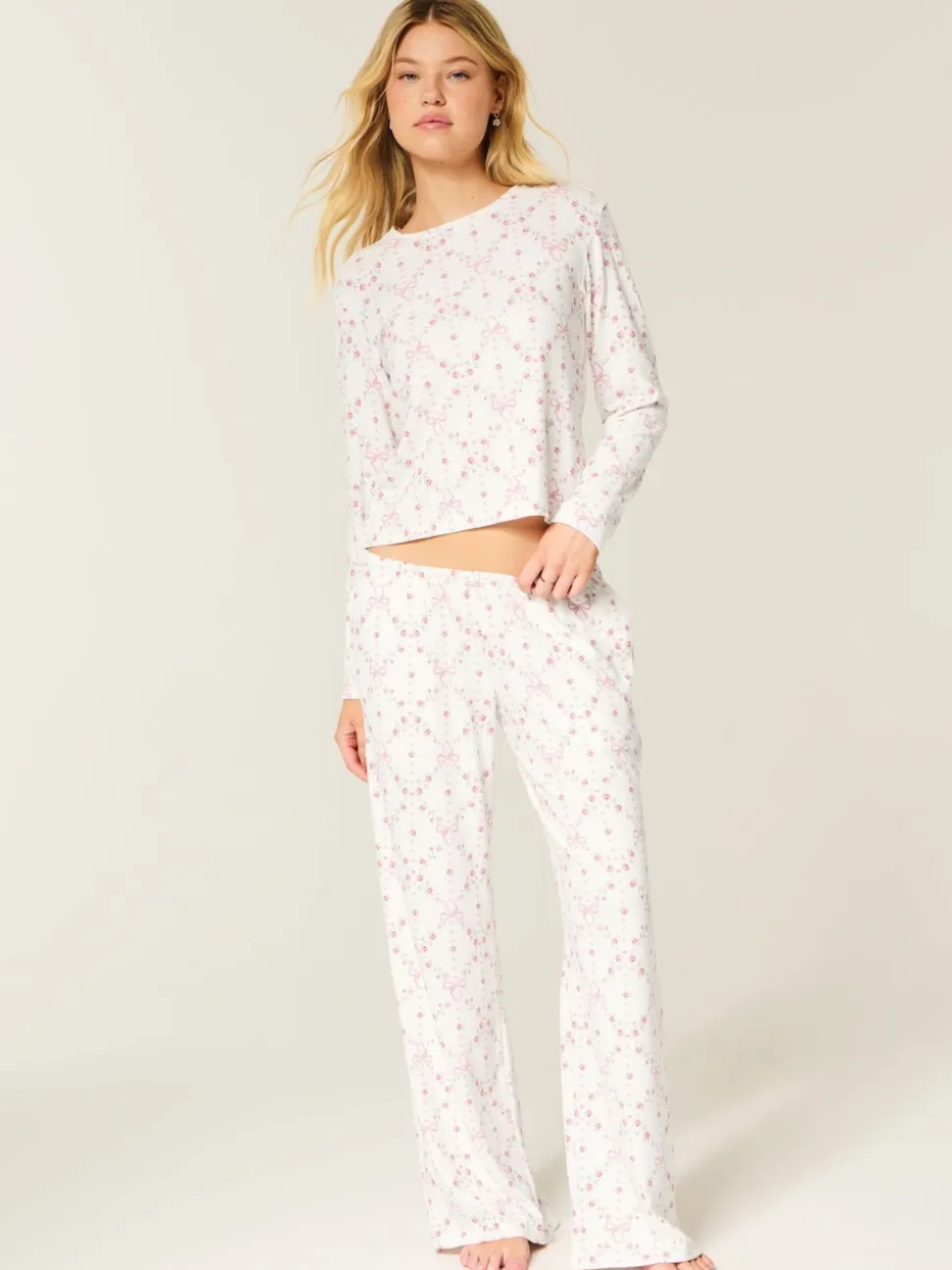 Hollister Cosy Wide leg White Pyjamas Bottoms