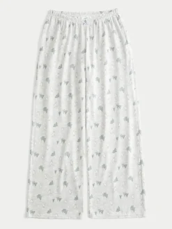 Hollister Cosy Wide leg White Pyjamas Bottoms