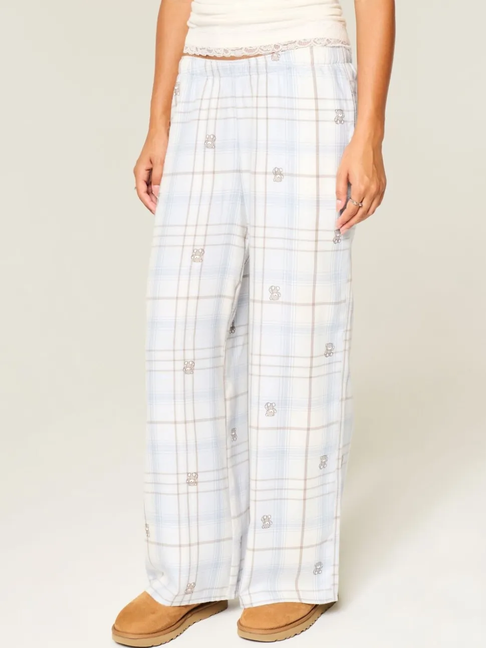 Hollister Flannel Check Pyjama Bottoms With Logo Waistband