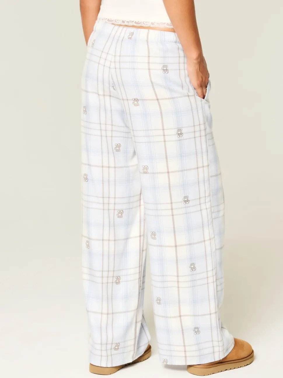 Hollister Flannel Check Pyjama Bottoms With Logo Waistband
